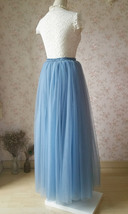 DUSTY BLUE Tulle Maxi Skirt High Waisted Dusty Blue Wedding Skirt (US0-US30) image 5