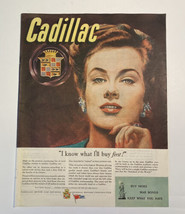 Print Ad Cadillac Car Postwar Buy War Bonds Vintage 1945 General Motors Woman - $9.79