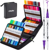 Ohuhu Markers for Adult Coloring Books: 60 Colors Coloring Markers Dual Tips  Fine & Brush Pens Water-Based Art Markers for Kids Adults Drawing Sketching  Bullet Journal Non-bleeding - Maui - White 