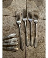 4 Happiness Dinner Forks Wm A Rogers Oneida Flatware Silverplate 1940 2 ... - $19.30