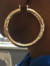 14K Gold Filled Hoop Earrings /no Personalized / 2 1/2 Inch - t1 - $17.99