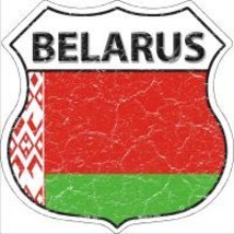 Belarus Flag Highway Shield Novelty Metal Magnet HSM-184 - $14.95