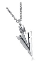 Fish Hook Tribal Spearpoint Arrowhead Urn Necklace - $51.49