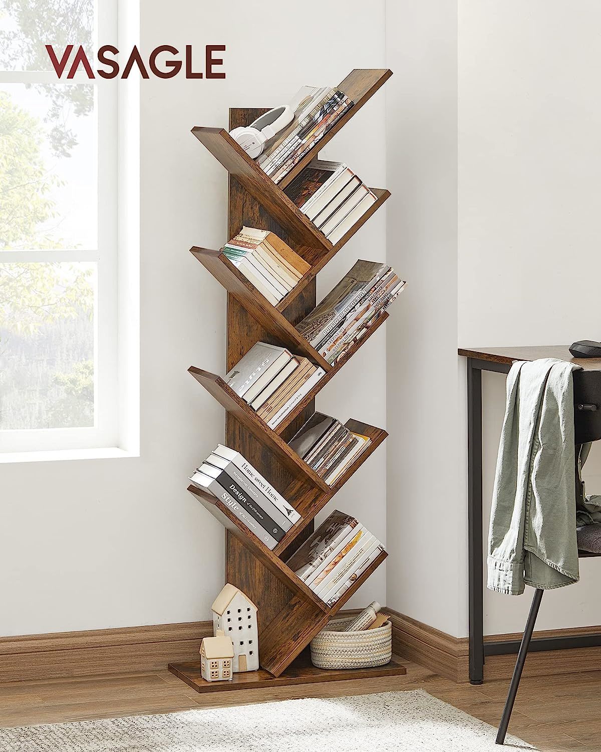 BEWISHOME 3 Tier Bookshelf Open Organizer,White Small Bookshelf for Small  Spaces,Modern Wooden Storage Bookcase