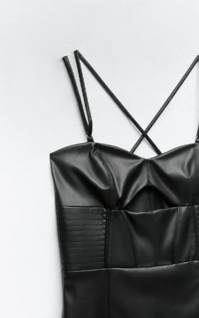 Zara Faux Leather Dress in Black — UFO No More