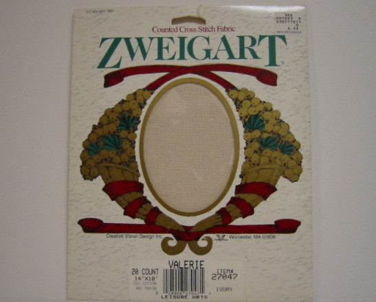 Aida cloth 14 count, counted cross stitch fabric antique white cream color  sealed package