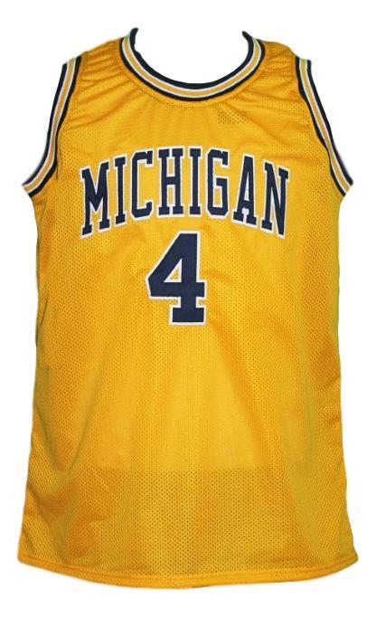 Chris webber  4 custom college basketball jersey yellow   1