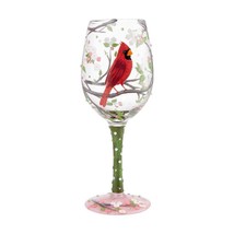 Lolita Wine Glass Red Cardinal Beauty 15 oz 9" H Gift Boxed Recipe Collectible image 1