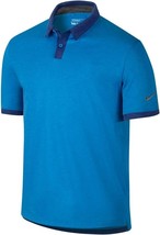 Nike Golf Mens Transition Heather Golf Collared Polo 2015 Blue-Small - $42.56