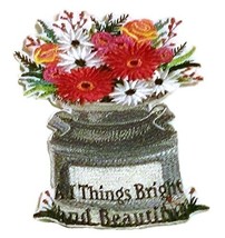 Custom and Unique Spring Blooms with Vase[All Things Bright and Beautiful ] Embr - $25.73