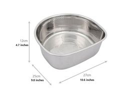 Characin Stainless Steel Dishpan Basin Dish Washing Bowl Portable Tub (D Shape) image 4