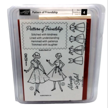 Stampin Up Pattern of Friendship 4 Piece Rubber Stamp Kit Unmounted 2006 Sewing - $55.78