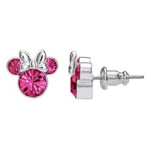 Disney Minnie Mouse Pink Tourmaline October Birthstone Earrings~Beautiful!**New! - $27.99