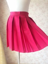 Red Pleated Skirts Plus Size Pleated Red Mini Skirts Women Girl School Skirts