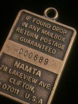 Vintage 70s NAMTA Brass Keychain Tag  image 3