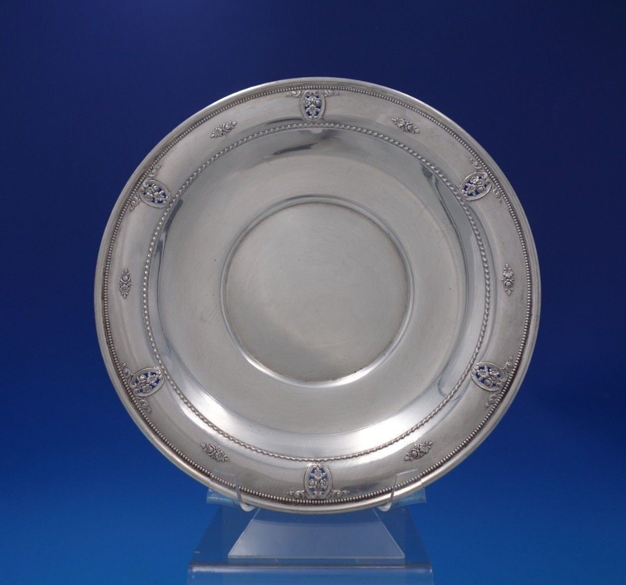 Primary image for Rose Point by Wallace Sterling Silver Plate #4640-9 3/4" x 10" 8.7ozt. (#6832-2)