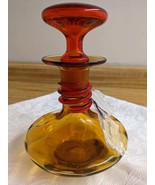 Vtg. MCM rainbow glass decanter bottle with spiral wrap. - $156.75