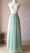 SAGE GREEN Tulle Maxi Skirt Plus Size Sage Green Wedding Bridesmaid Tulle Skirt image 1