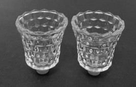 Indiana Whitehall Clear Faceted Cube Votive Sconces Candle Holders Only ... - $21.66