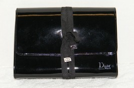 Christian Dior Beaut'e Black Faux Patent Leather Cosmetic Makeup Bag Euc - $34.99