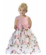 Posh Pink/White Floral Embroidered Flower Girl Holiday Dress, Crayon Kid... - $52.99