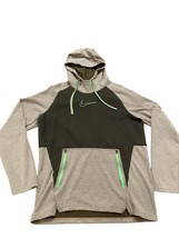 Men's Nike Therma-Fit Hoodie Sweatshirt Hunter Green and Gray  - $26.92