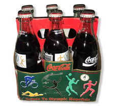 1996 Refreshing the Olympic Spirit Games 6 Pack 8oz Coca Cola Classic Bo... - $25.88