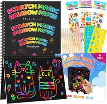  16 Pack Drawing Notebook Set, Scratch Art Paper