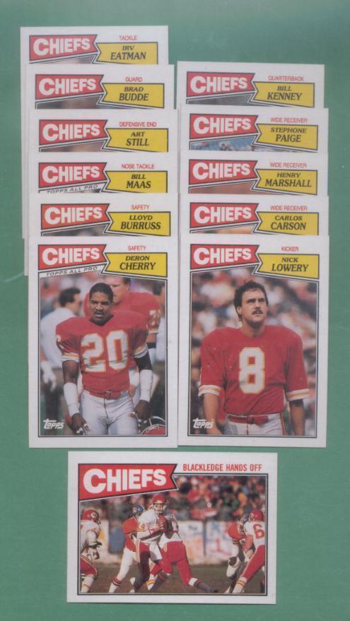 Primary image for 1987 Topps Kansas City Chiefs Football Team Set 