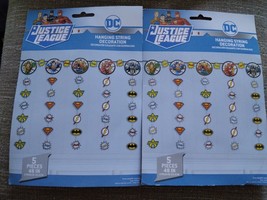 2 JUSTICE LEAGUE Heroes Unite STRING DECORATIONS (5pc) Birthday Party Su... - $11.87