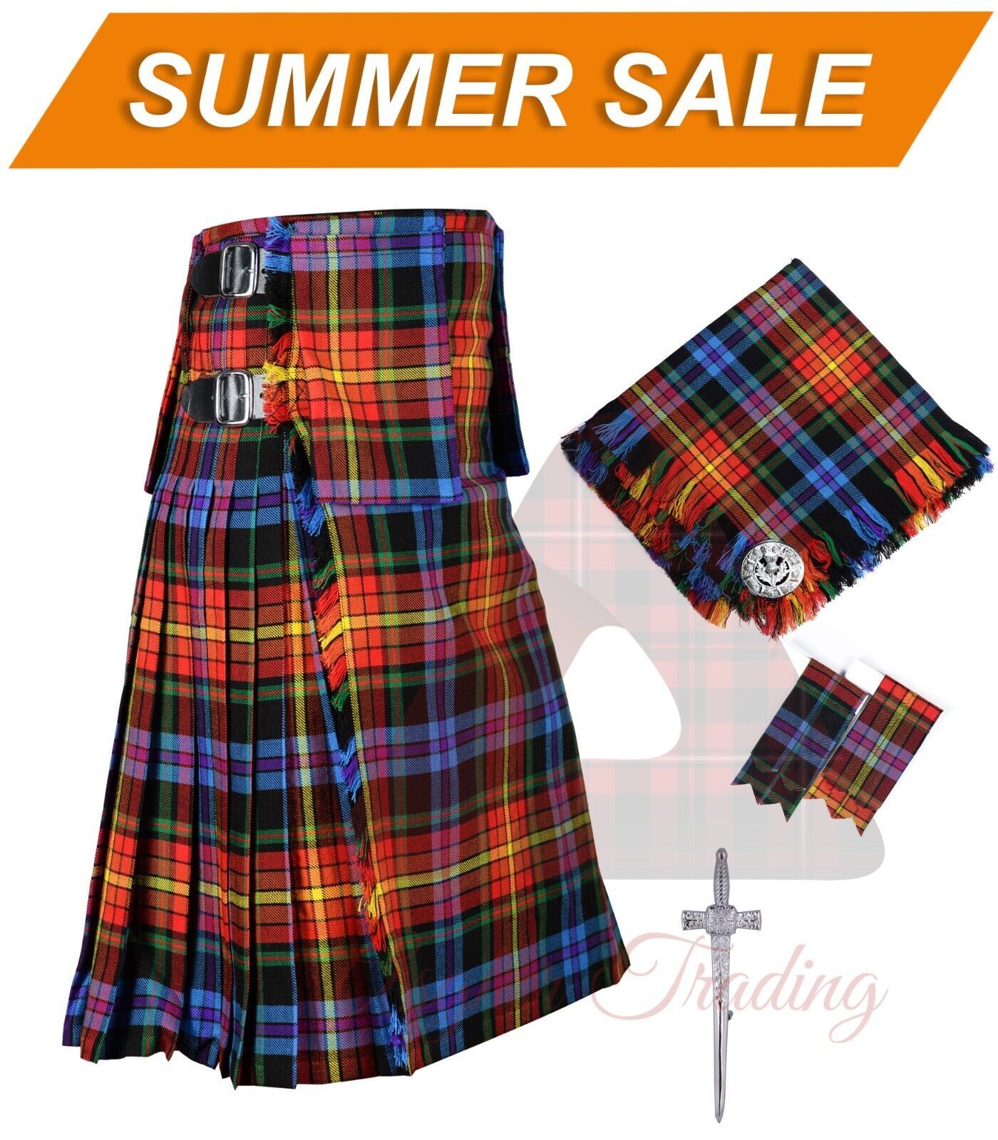 Scottish Traditional 8 Yard LGBT Tartan Kilts for Men kilt ...