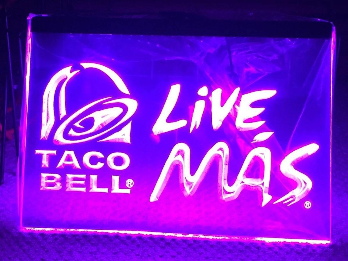 Taco Bell Live Mas Logo LED Neon Sign Home Decor Restaurant Craft ...