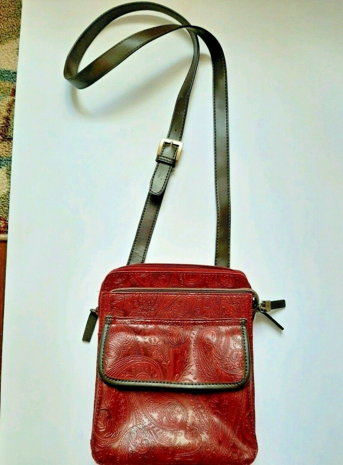 3 NWOT Vintage 80s Boho Leather Patchwork Purse Bag Wallet Multi-Color  Pockets