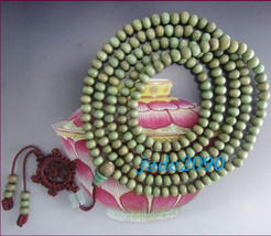 Free Shipping - 7 mm Tibetan Buddhism  Natural green sandalwood meditation yoga  - $19.99