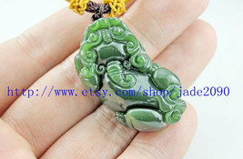 Free Shipping - good luck Natural Green jade jadeite carved prayer luck Pi Yao A - $26.00