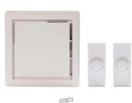 Hampton Bay-Wireless Plug-In Door Bell Kit with 2-Push Buttons in White ... - $28.49