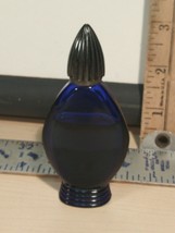 Vintage Bour Jois perfume bottle blue glass retro mid century 80% full - $15.00