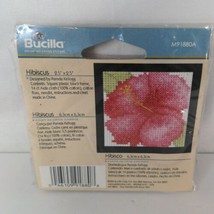Buicilla Counted Cross Stitch Hibiscus 2.5 x 2.5"  M91880A New & Sealed - $8.99