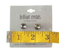 New Brilliant Crystals Stud Earrings - Made w/ Swarovski Elements Silver Plated image 3