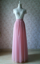 Wedding Maxi Long Tulle Skirt,  Pink Tulle Skirt Outfits, Plus Size (US0-US30)