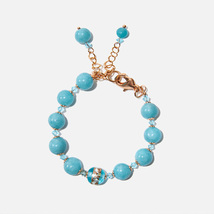 Handmade Czech Crystal, Blue Sponge Coral Beads Bracelet  - $36.99