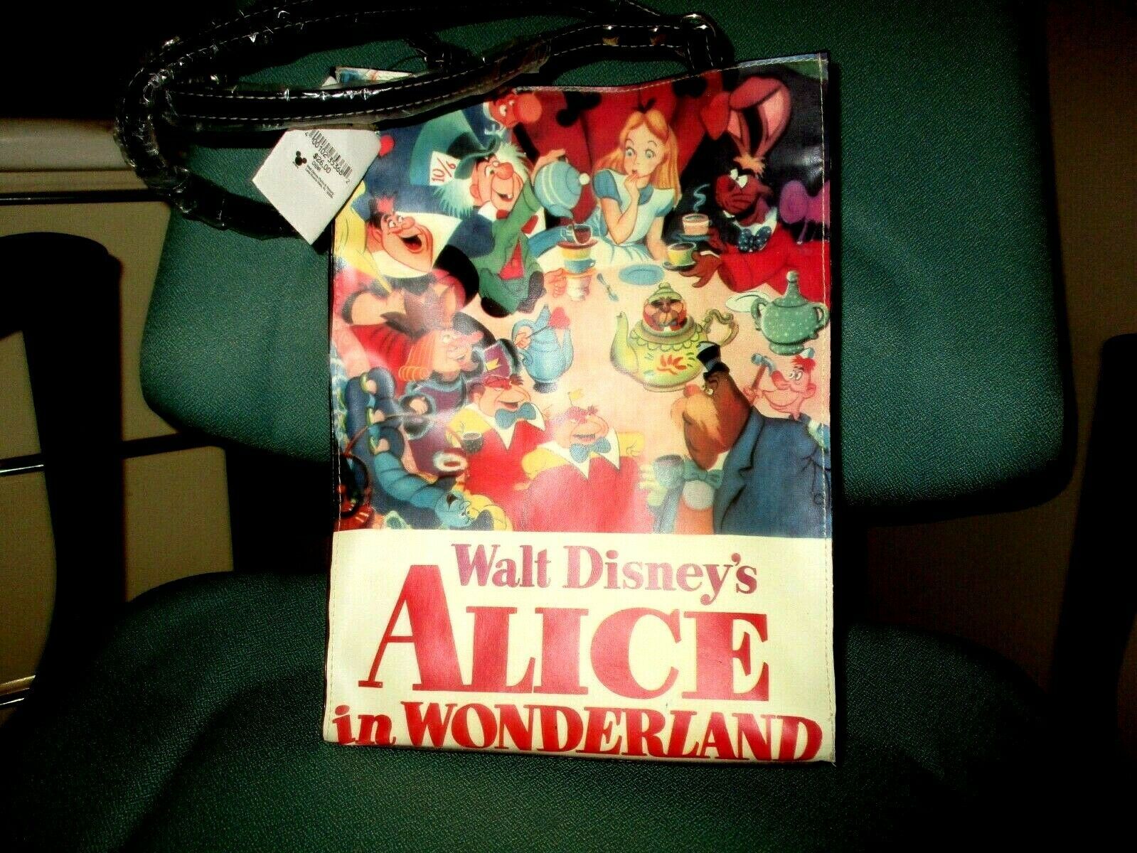 Walt Disney Alice in Wonderland 12"x9" Tote Bag w/Matching Wristlet Tagged NEW - $98.01
