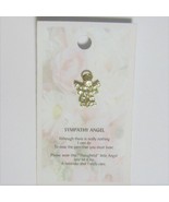 Sympathy Angel Pin Gold brooch hatpin lapel Crystal - $3.95