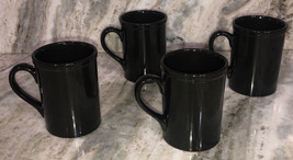 Royal Norfolk Black Stoneware Coffee Mugs Dinnerware Cups-Set Of 4-SHIP N 24 HRS - $59.28