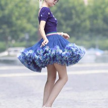 Women Above Knee Ruffle Layered Tulle Skirt Princess Plus Size Tiered Tutu Skirt image 7