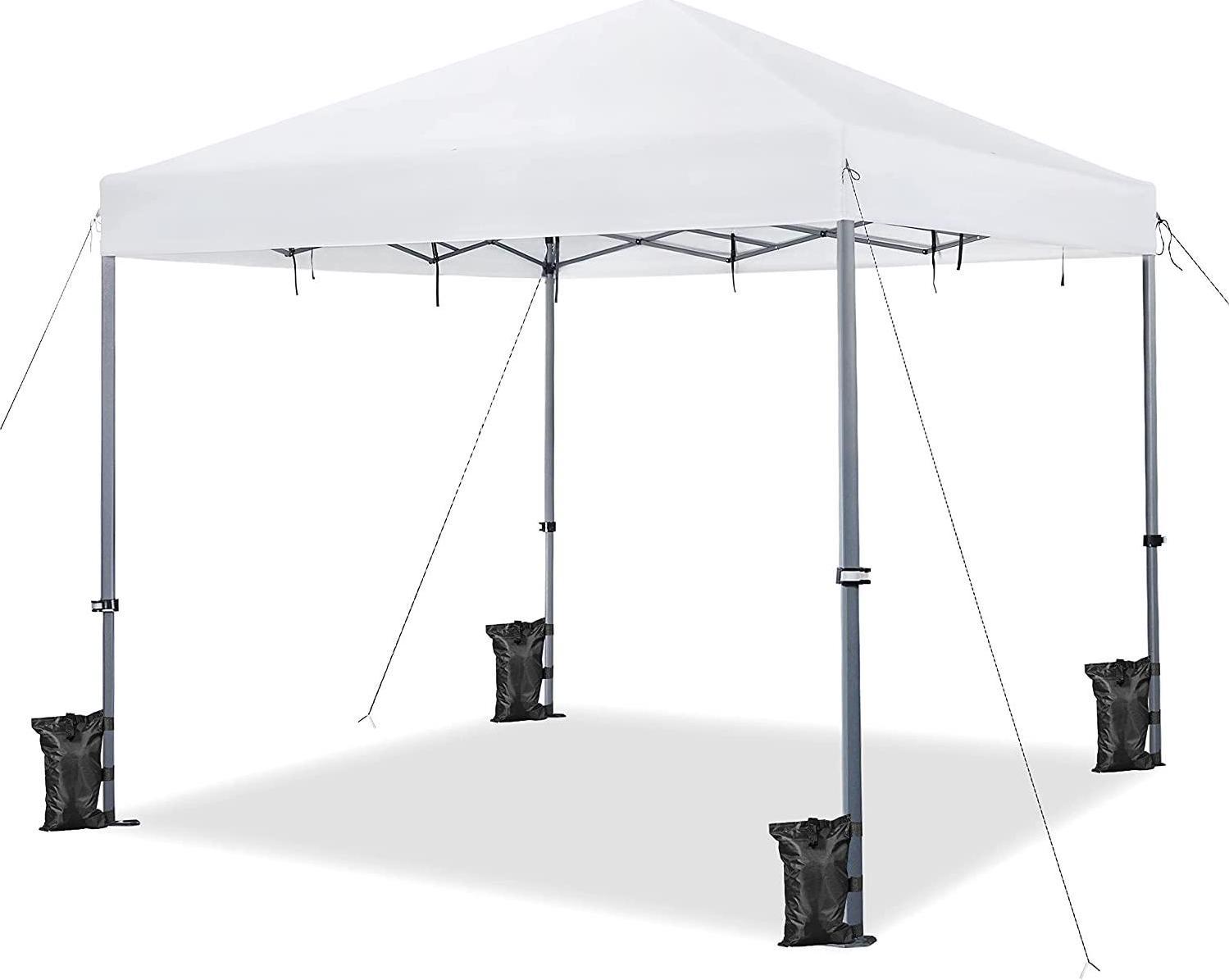 Yaheetech 3x3M Heavy Duty Pop Up Gazebo, Waterproof Commercial Shelter Tent, 500D Oxford, Steel Frame, With Wheeled Bag, 4 Weight Bags, Stakes & Ropes For Outdoor, Camping, Garden, Party, Beige