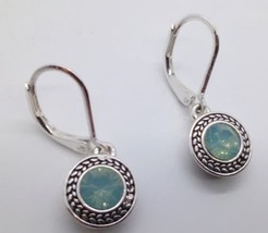 Napier &quot;Classics&quot; Silver-Tone and Aqua Crystal Drop Earrings - $25.58