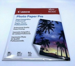 CANON PHOTO PAPER PRO 15 SHEETS 8.5&quot; × 11&quot; - $3.00