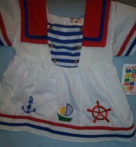 Vintage Baby Girls Sailor Top Sz 24 Months Deadstock Nwt Cute&amp;Sweet - $42.97