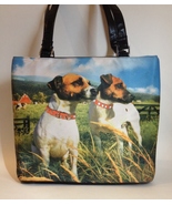 Puppy Dogs Rhinestone Collars Purse Tote Fabric Handbag Lined Shoulder Bag - $29.00